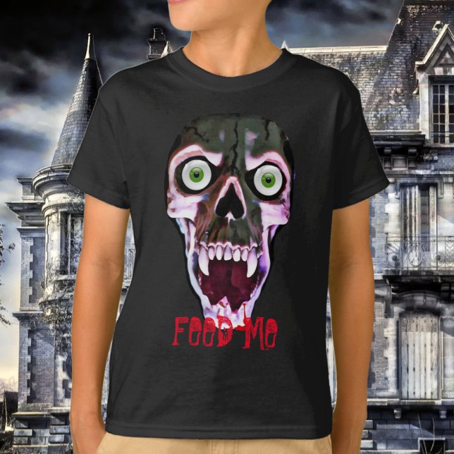 Beängstigend Füttre Me Bloody Halloween Ghoul Skul T-Shirt (Von Creator hochgeladen)