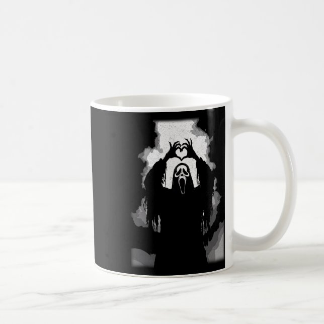 Beängstigend Gesichts-Horror-Poster Halloween Kaffeetasse (Rechts)