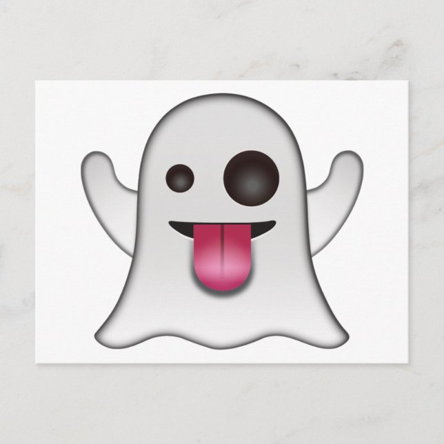 Beängstigend Ghost Emoji Cooler Spaß Postkarte (Vorderseite)