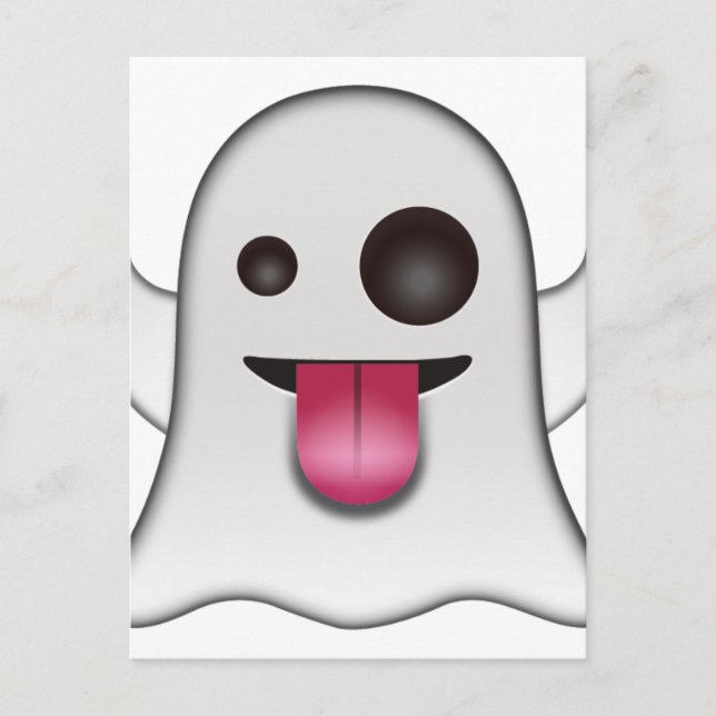 Beängstigend Ghost Emoji Cooler Spaß Postkarte (Vorderseite)