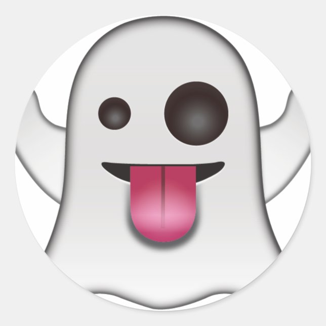 Beängstigend Ghost Emoji Cooler Spaß Runder Aufkleber (Vorderseite)