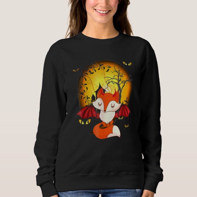 Beängstigend Ghost Fox Horror - Spooky Night Sweatshirt (Vorderseite)
