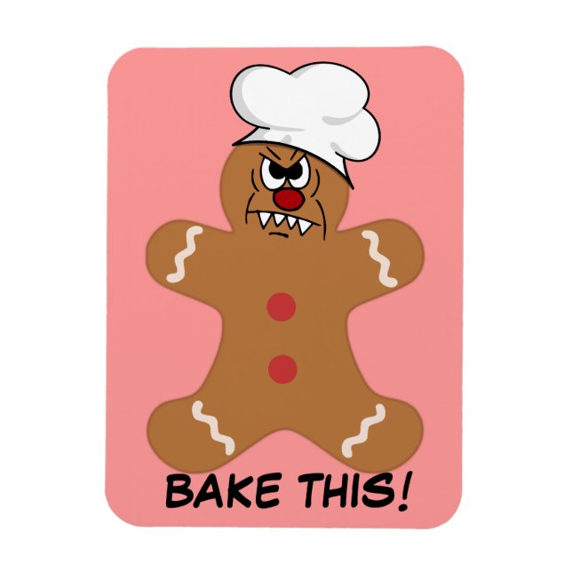 Beängstigend Gingerbread Man Cookie Magnet (Vertikal)