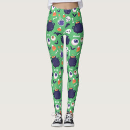 Beängstigend Green Halloween Leggings