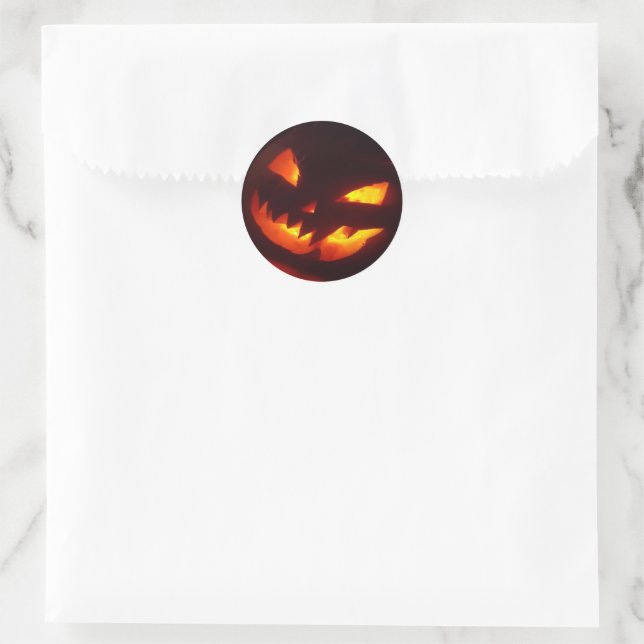 Beängstigend Halloween Pumpkin Runder Aufkleber (Tasche)