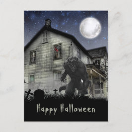 Beängstigend Happy Halloween Werewolf Postkarte