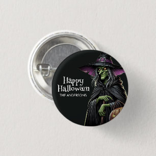 Beängstigend-Hexe-Themed Halloween Button
