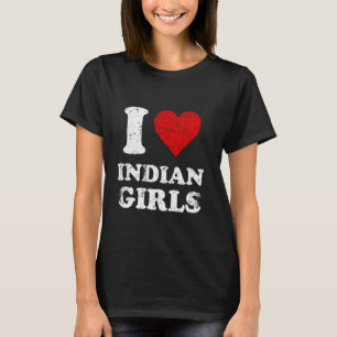 Beängstigend ich Herz indische Mädchen I Liebe ind T-Shirt