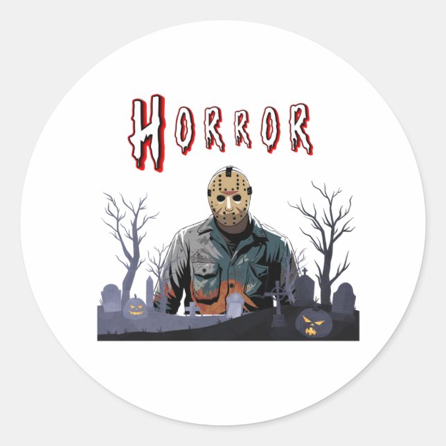 Beängstigend Jason Horror Szene Sticker Spooky Hal (Vorderseite)