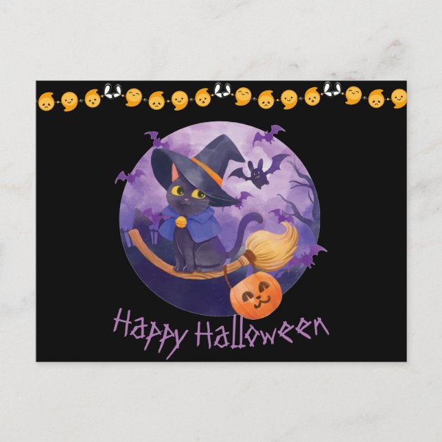 Beängstigend Kitty Halloween Postkarte (Vorderseite)