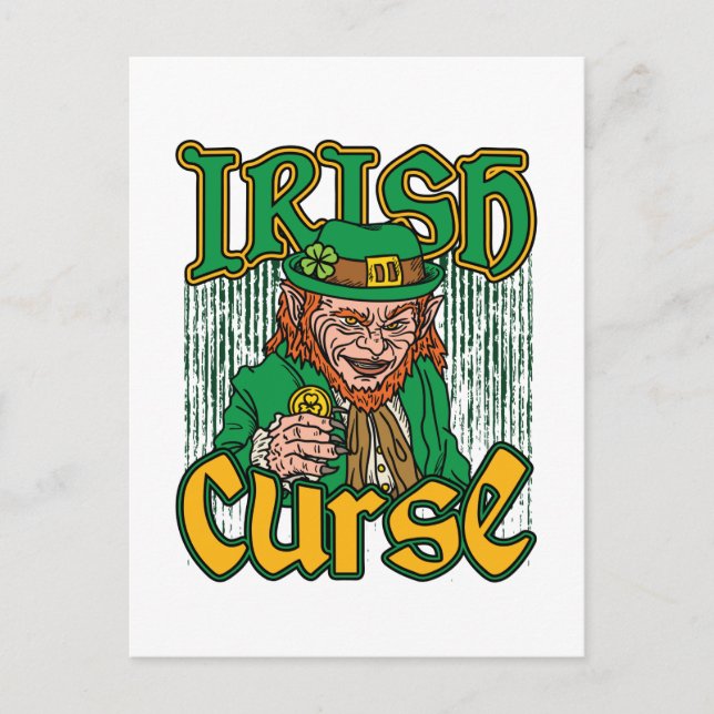 Beängstigend Leprechaun Irish Curse St Patricks Da Postkarte (Vorderseite)