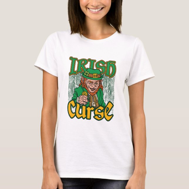 Beängstigend Leprechaun Irish Curse St Patricks Da T-Shirt (Vorderseite)