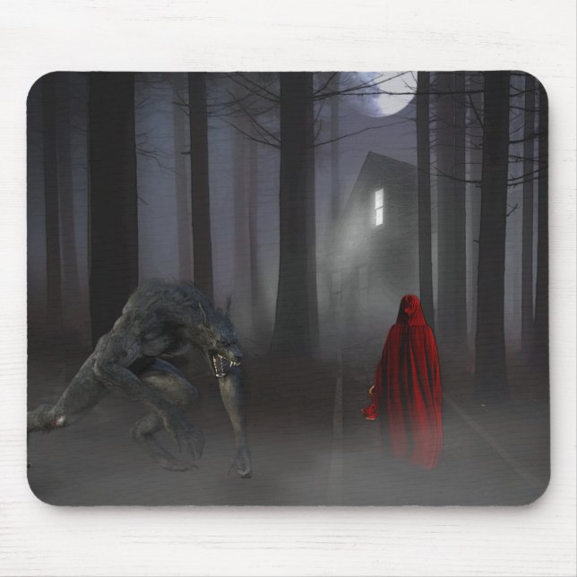 Beängstigend Little Red Riding Hood Werewolf Mousepad (Vorne)