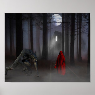 Beängstigend Little Red Riding Hood Werewolf Poster