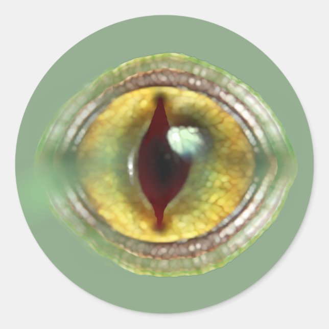 Beängstigend Lizard Reptile Dragon Dinosaurier Mon Runder Aufkleber (Vorderseite)