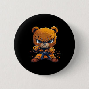 Beängstigend Martial Arts Fighter Karate Boxer Com Button