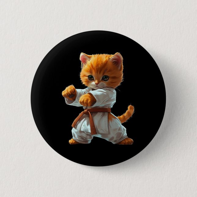 Beängstigend Martial Arts Fighter Karate Boxer Com Button (Vorderseite)