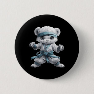 Beängstigend Martial Arts Fighter Karate Boxer Com Button