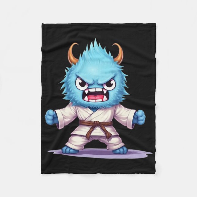 Beängstigend Martial Arts Fighter Karate Boxer Com Fleecedecke (Vorderseite)