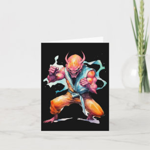 Beängstigend Martial Arts Fighter Karate Boxer Com Karte