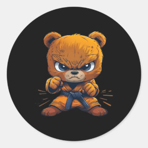 Beängstigend Martial Arts Fighter Karate Boxer Com Runder Aufkleber