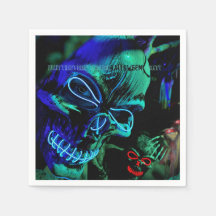 Beängstigend Neon Aquamarin Skulls Halloween Name