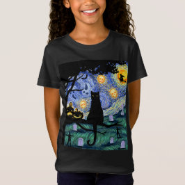 Beängstigend Night Cat Halloween T-Shirt