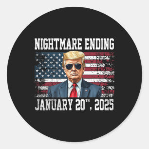 Beängstigend Night Ending 20. Januar 2025 Funny Pr Runder Aufkleber