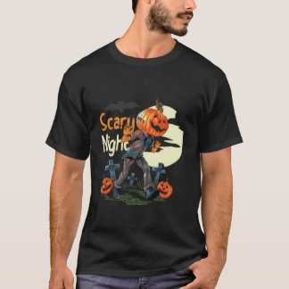 Beängstigend Night Pumpkin Head Halloween T - Shir T-Shirt