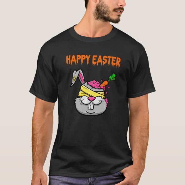 Beängstigend Ostern Bunny Costume Zombie Bunny Egg T-Shirt (Vorderseite)