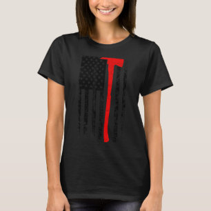 Beängstigend Patriot Ax Thin Red Line American Fla T-Shirt