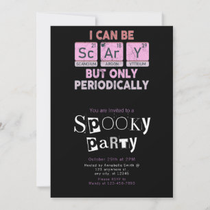 Beängstigend Periodisch Minimalistisches Halloween Einladung