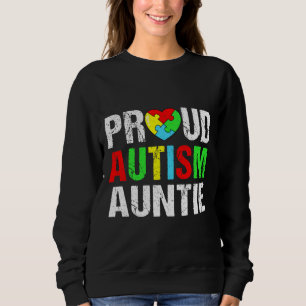 Beängstigend Proud Autismus Auntie Herzfamilie Mat Sweatshirt