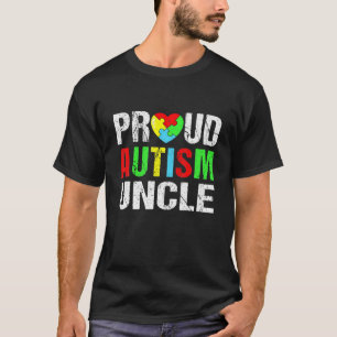 Beängstigend Proud Autismus Onkel Herz Familie Mat T-Shirt