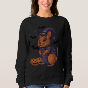 Beängstigend Pumpkin Bat Funny Witch Hat Quokka Ha Sweatshirt
