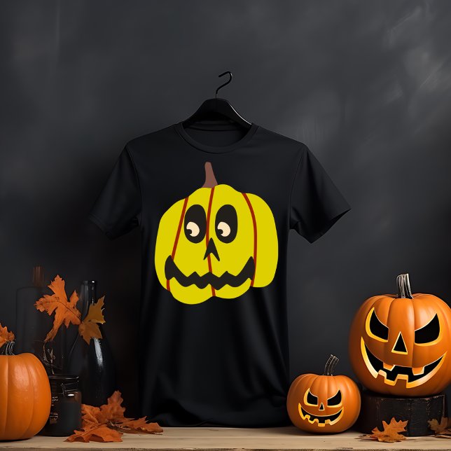 Beängstigend Pumpkin-Face Halloween T-Shirt (Von Creator hochgeladen)