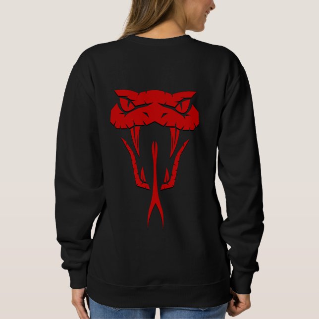 Beängstigend Red Snake Face Unisex Sweatshirt (Rückseite)