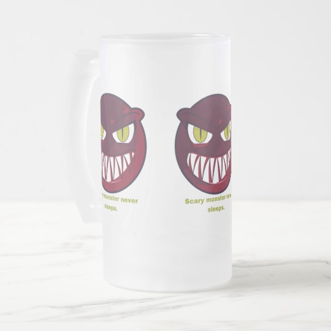 Beängstigend schläft nie. mattglas bierglas (Vorderseite Links)