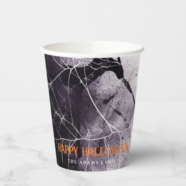 Beängstigend Spider Web Happy Halloween Individuel Pappbecher (Links)