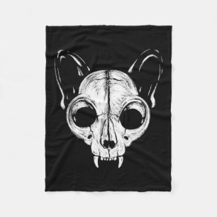 Beängstigend Spooky Cat Feline Skull Halloween A Fleecedecke