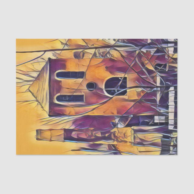 BEÄNGSTIGEND SPOOKY HALLOWEEN SPUN SEIDENPAPIER (Vorderseite)