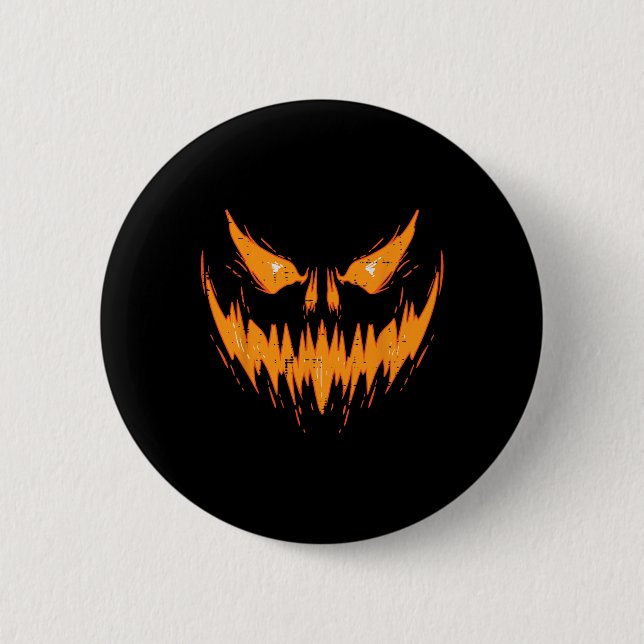 Beängstigend Spooky Kürbislaterne Gefecht Pumpkin  Button (Vorderseite)