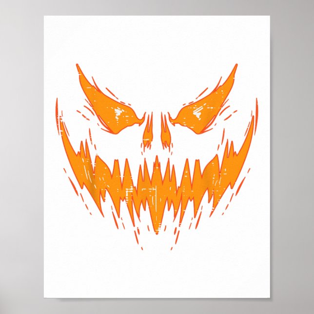 Beängstigend Spooky Kürbislaterne Gefecht Pumpkin  Poster (Vorne)