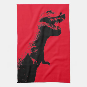 Beängstigend T-Rex Dinosaur Grafik-Illustration Geschirrtuch