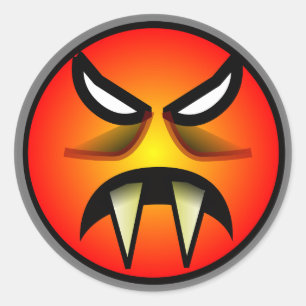 Beängstigend um u. orange schlechtes runder aufkleber