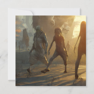 Beängstigend Walking Zombie Halloween Karte