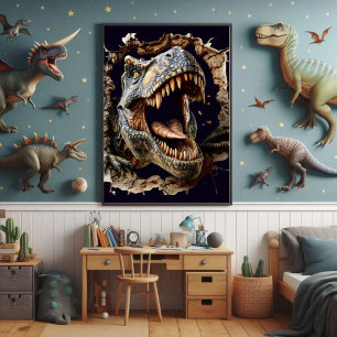 Beängstigend Wall Breakfast Dinosaur T-Rex Poster 