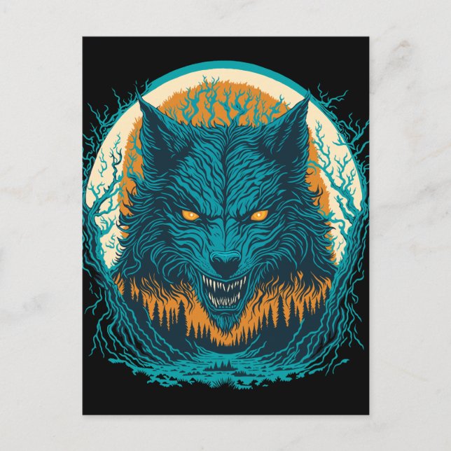 Beängstigend Werewolf Postkarte (Vorderseite)