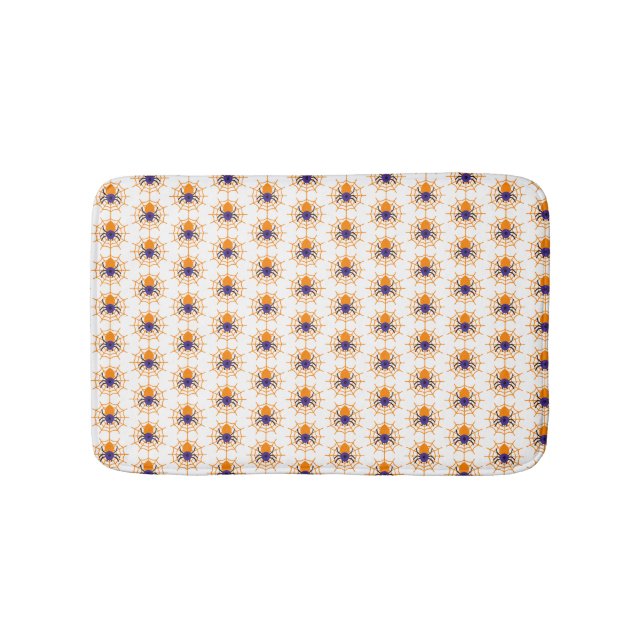 Beängstigend White mit Black Spiders Halloween Badematte (Vorderseite)