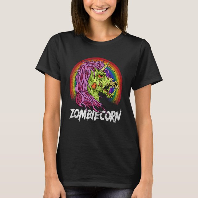 Beängstigend Zombiecorn Zombie Einhorn Halloween K T-Shirt (Vorderseite)